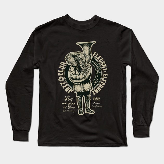 Elephant T-Shirt Design Long Sleeve T-Shirt by OverView